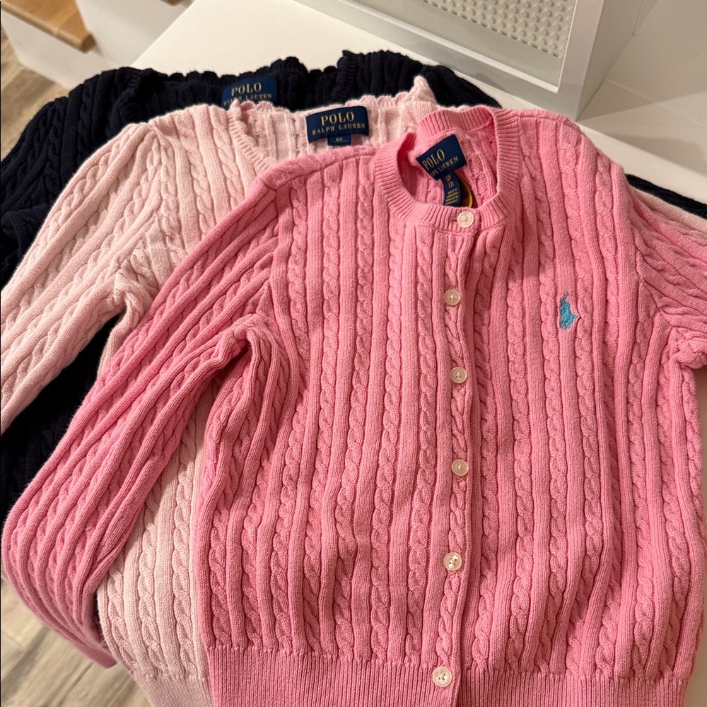 Polo Ralph Lauren Girls Cable Knit Cardigan Bundle